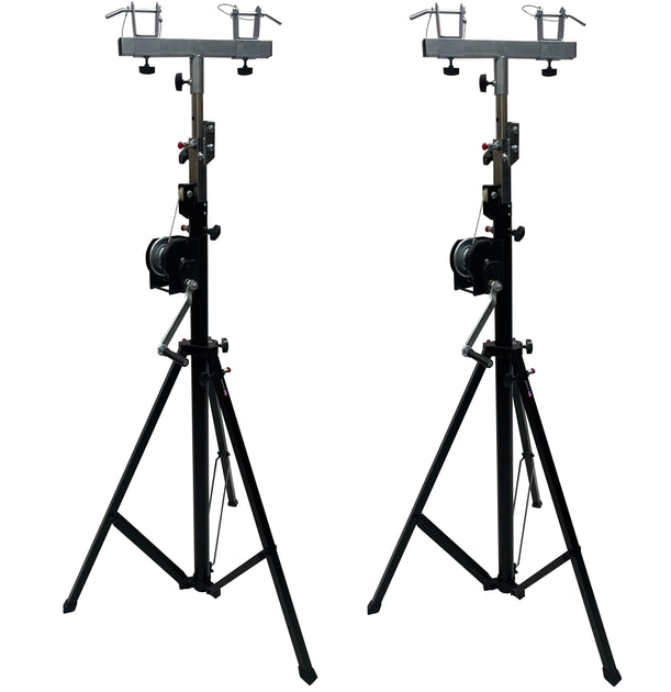 (2) LK-C14 14FT TRUSS LIGHTING CRANK STAND 220 LBs & UNIVERSAL T ADAPTER DJ  PA CLUB