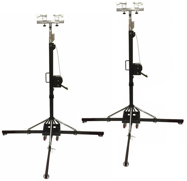 【g-rap】Chuck T STANDING TALL Two BIG-BOY 17Ft Heavy Duty Tower Lifter Crank Lighting DJ Concert