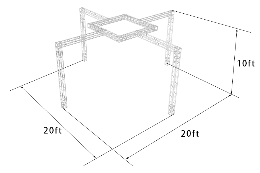 Trade Show Booth Trusses DJ Stage 20ftx20ftx10ft Aluminum Box Truss Exhibition