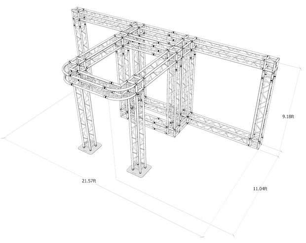 9.2 ft. High x 21.6 ft. Width x 11 ft. Length Arch Truss