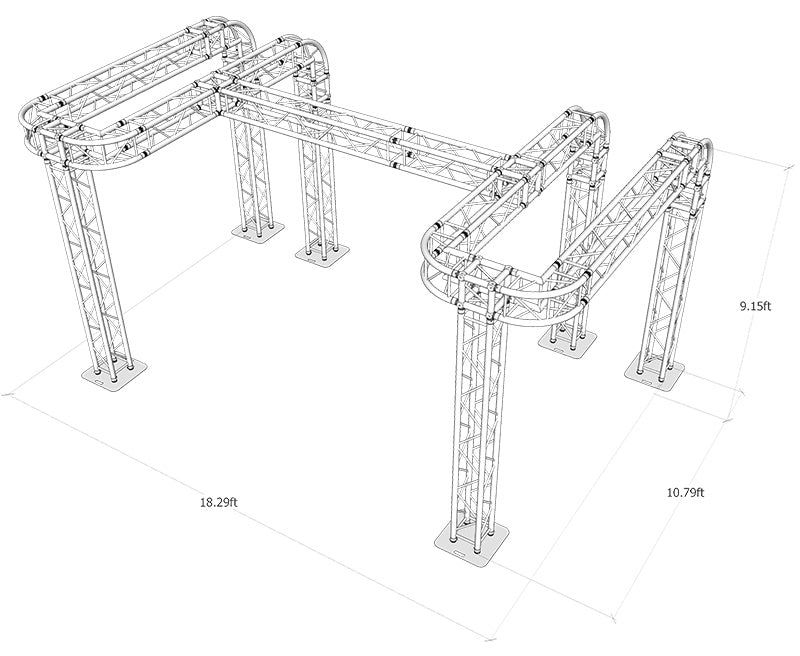 9.2 ft. High x 18.3 ft. Width x 10.8 ft. Length Arch Truss