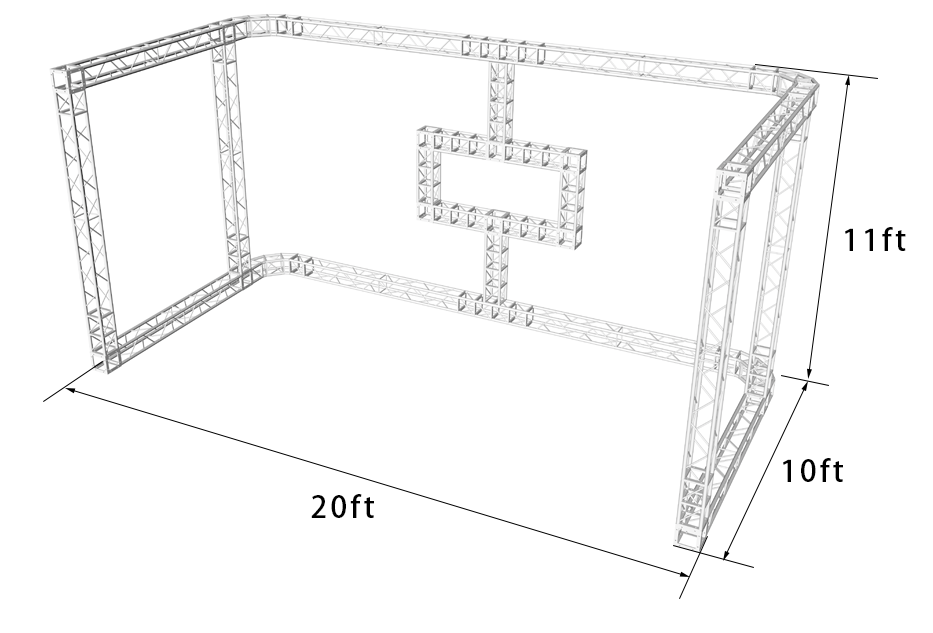 Trade Show Booth Trusses DJ Stage 20ftx10ftx11ft Aluminum Box Truss Exhibition