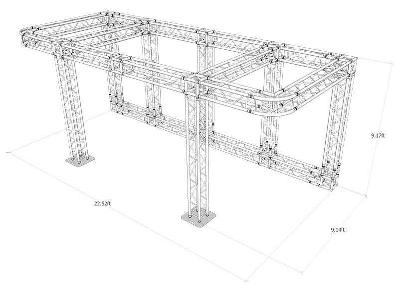 9.2 ft. High x 22.5 ft. Width x 9.1 ft. Length Arch Truss