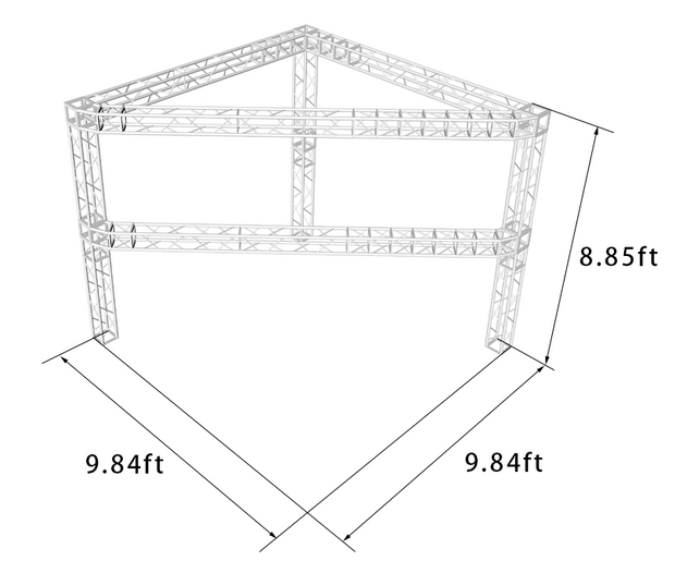 Trade Show Booth Trusses DJ Stage 9.8ftx9.8ftx9ft Aluminum Box Truss Exhibition