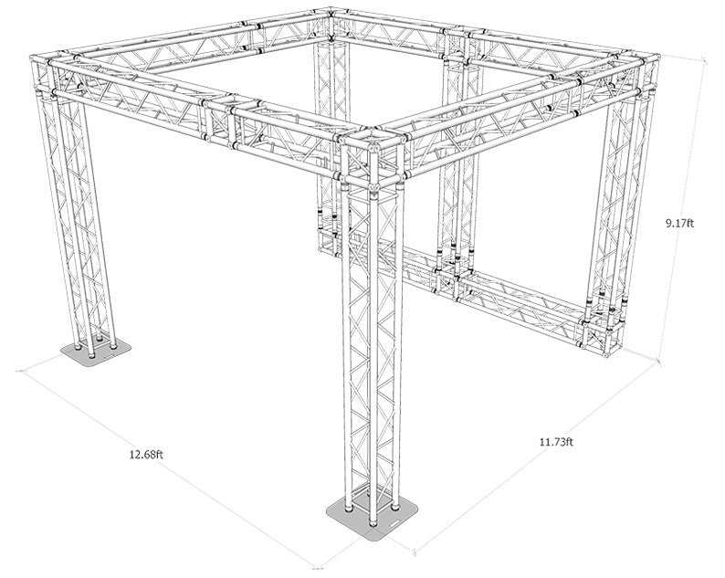 9.2 ft. High x 12.7 ft. Width x 11.2 ft. Length Arch Truss