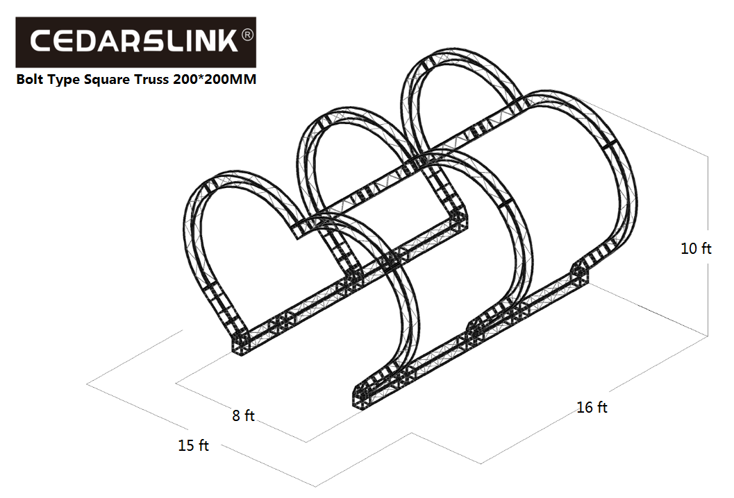 Heart Shaped Black Truss System - SAN RAMON