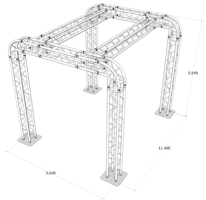 9.8 ft. High x 11.5 ft. Width x 9.8 ft. Length Arch Truss