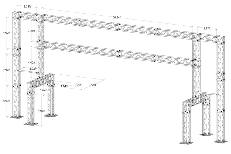 16.8 ft. High x 33.52 ft. Total Width Arch Truss