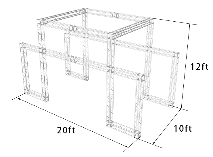 Trade Show Booth Trusses DJ Stage 20ftx10ftx12ft Aluminum Box Truss Exhibition