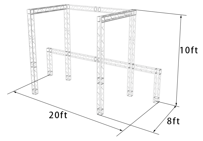 Trade Show Booth Trusses DJ Stage 20ftx8ftx10ft Aluminum Box Truss Exhibition