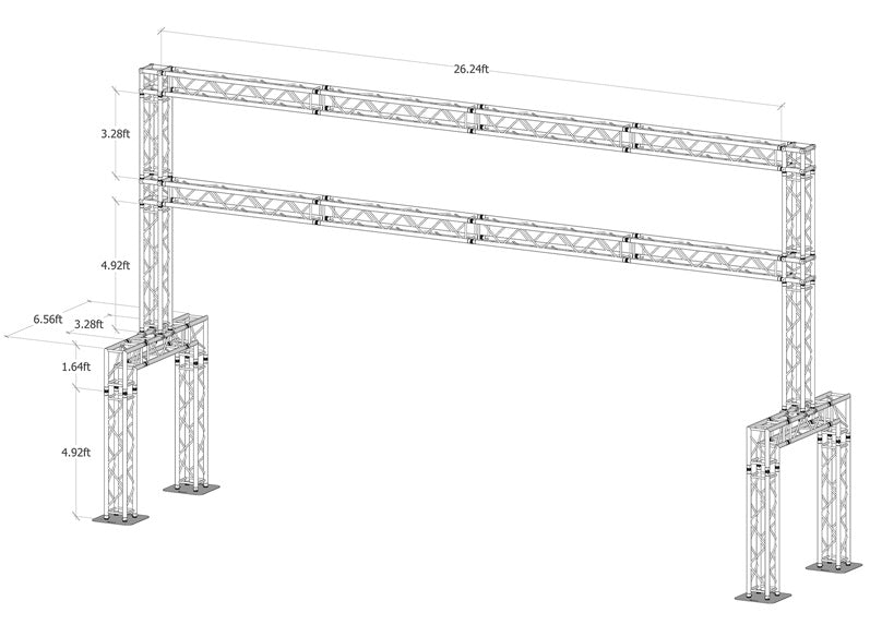 16.8 ft. High x 28.2 ft. Total Width Arch Truss
