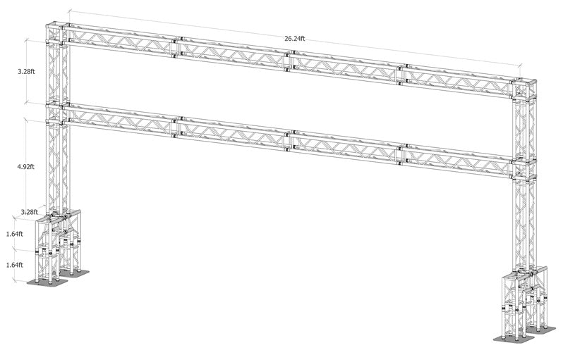 13.5 ft. High x 28.2 ft. Total Width Arch Truss