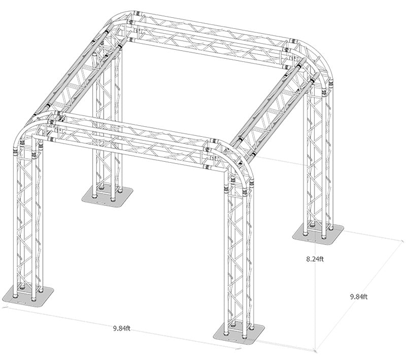 8.2 ft. High x 9.84 ft. Width x 9.84 ft. Length Arch Truss