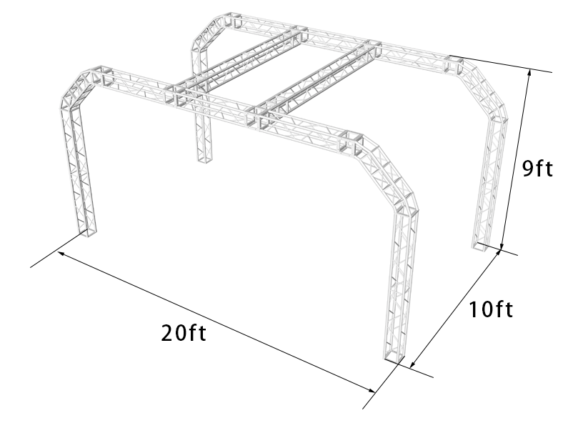 Trade Show Booth Trusses DJ Stage 20ftx10ftx9ft Aluminum Box Truss Exhibition