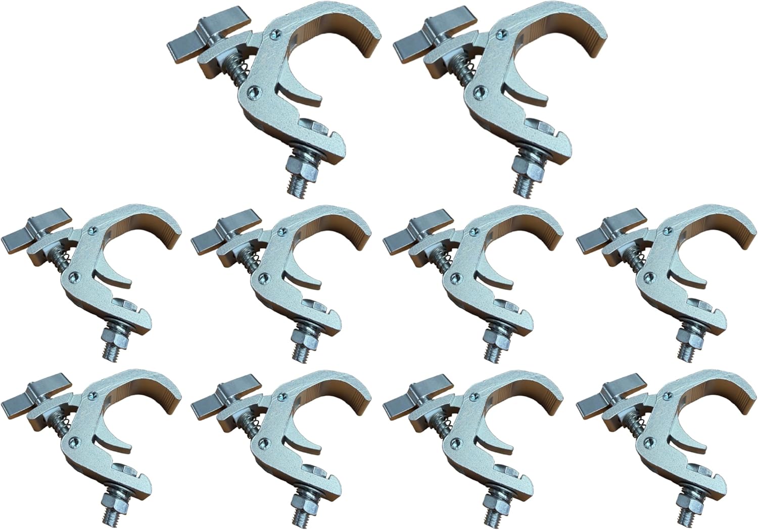 Cedarslink Aluminum Light Truss Clamp 10 Pack, 1.18" to 2" Pipe Fit, 330lb Load for DJ Professional Audio, Theatrical Rig & Event Setup