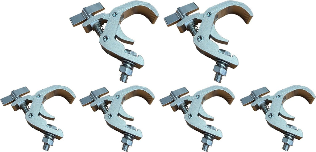 Cedarslink Aluminum Light Truss Clamp 6 Pack, 1.18" to 2" Pipe Fit, 330lb Load for DJ Professional Audio