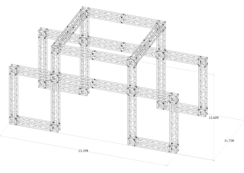 12.68 ft. High x 23.4 ft. Width x 11.7 ft. Length Arch Truss