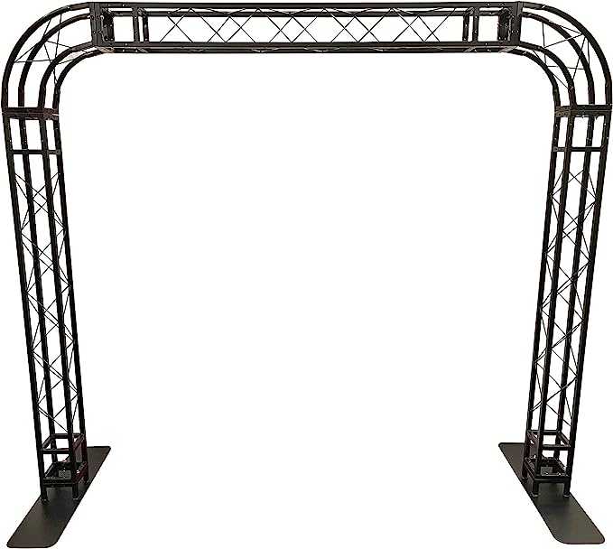 BLACK TRUSS ROUNDED ARCH KIT 10 FT Width 8.7 ft. Height Mobile Portable DJ Lighting System