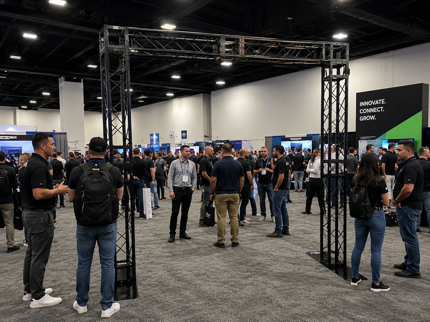 (RENTAL) SQUARE BLACK TRUSS ARCH KIT 10 FT W Mobile 10.8 FT H Portable DJ Lighting System