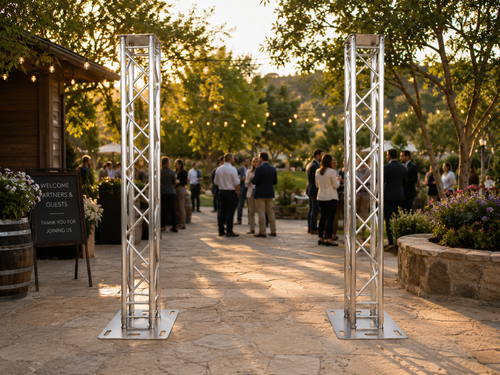 (RENTAL) (2) 9.84 ft DJ Lighting Aluminum Truss Light Weight Dual Totem System Moving Head