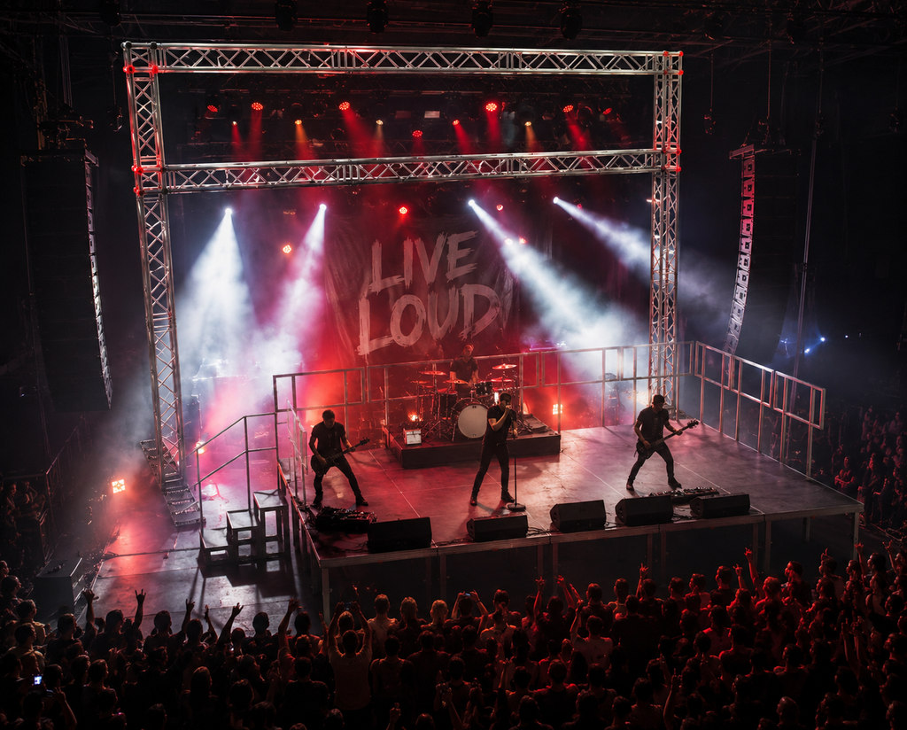 (RENTAL) Portable 16 X 20FT Risers Stage Kit System 23"-38" Height+21.5 ft Aluminum Truss