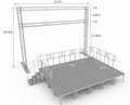 (RENTAL) Portable 16 X 20FT Risers Stage Kit System 23"-38" Height+21.5 ft Aluminum Truss