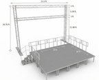 (RENTAL) Portable 16 X 20FT Risers Stage Kit System 23"-38" Height+21.5 ft Aluminum Truss