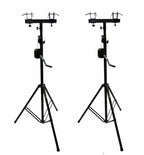 (2) LK-T15 DJ Pro Lighting 10 Foot Crank Light Stand & (2) Square Truss T-Bar Adapter