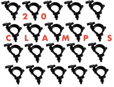 20PCS 2" Stage Par Light Black Clamps Hook Aluminum Alloy Truss O-Clamp Heavy Duty