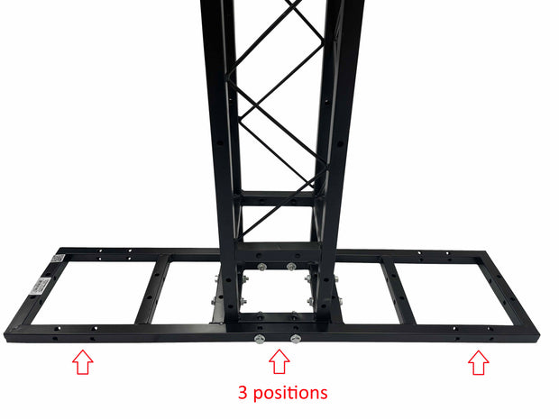 LK-3.2020B-Two (2) 11"x40" Flat Metal Frame Base For 8"x8" Black Trussing Bolted Box Truss