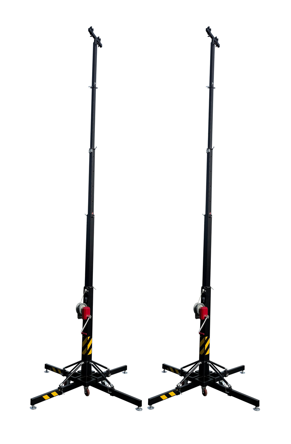 (2) Two 21Ft Ultra-Heavy Duty Tower Lifter Crank Lighting DJ Concert Stand W/Outriggers