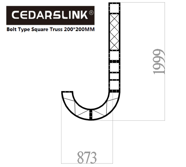 Cedarslink J-Shaped Bolt Square Truss