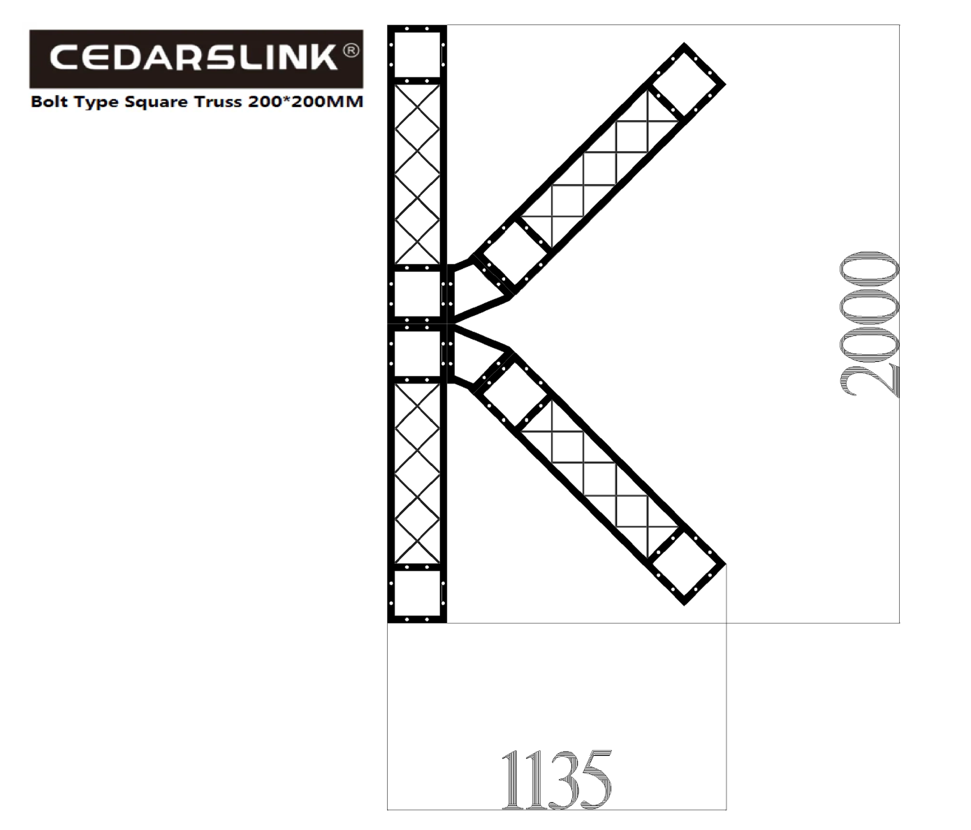 Cedarslink J-Shaped Bolt Square Truss