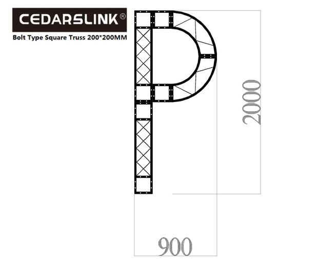Cedarslink P-Shaped Bolt Square Truss