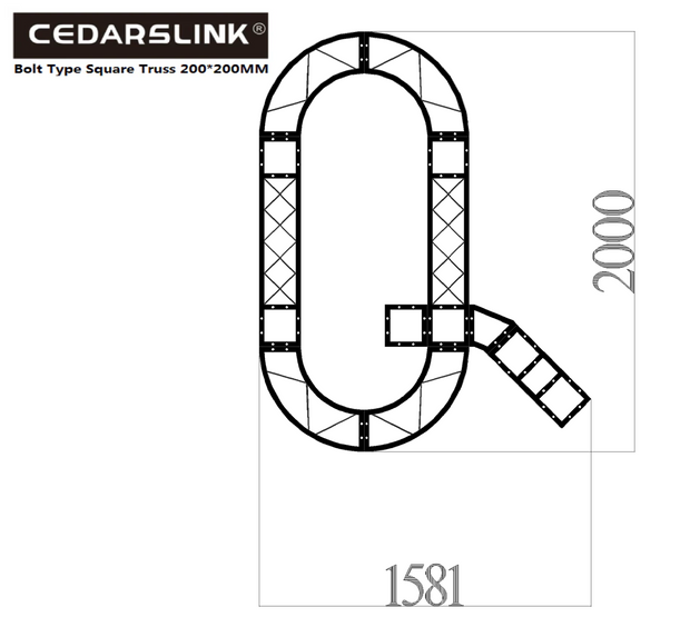 Cedarslink Q-Shaped Bolt Square Truss