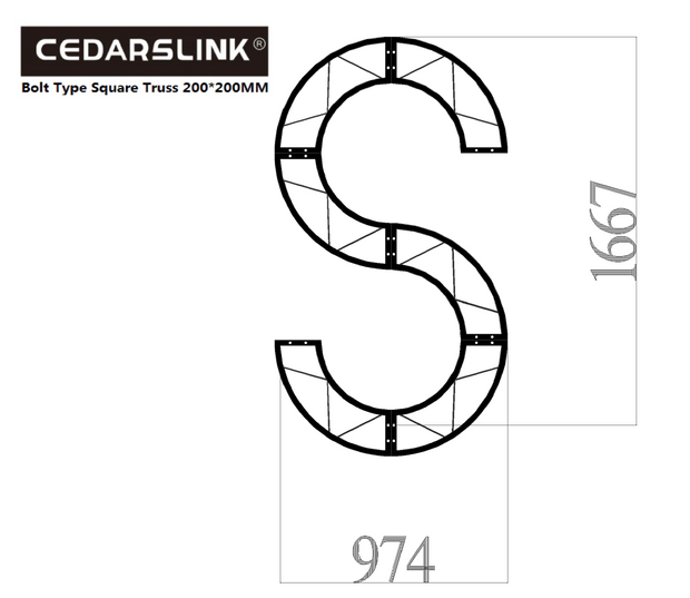 Cedarslink S-Shaped Bolt Square Truss