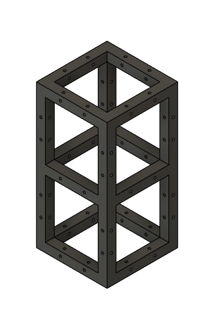 3D MODEL - LK-2040 16" Length Square 8"x8" Black Trussing Box Truss Section Bolt