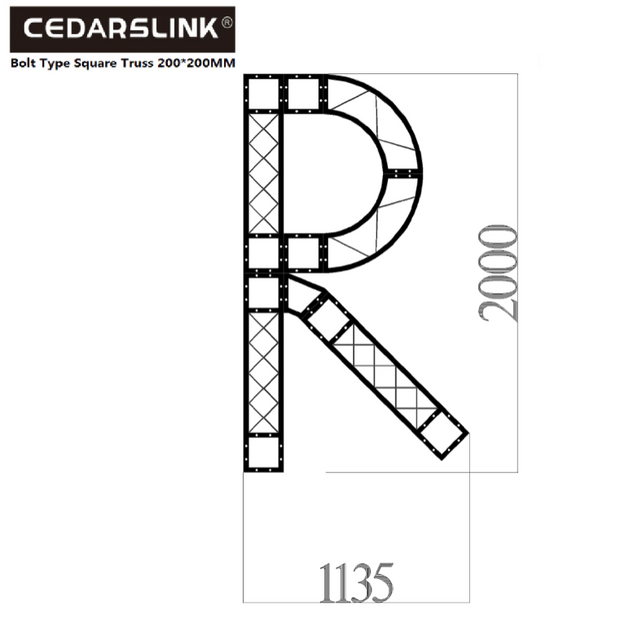 Cedarslink R-Shaped Bolt Square Truss