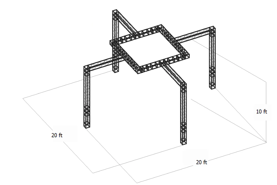 (RENTAL) 20x20 Ft Bolt-Type Square Truss Booth System – 200x200mm, 10 Ft Height | CedarsLink