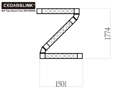 Cedarslink Z-Shaped Bolt Square Truss
