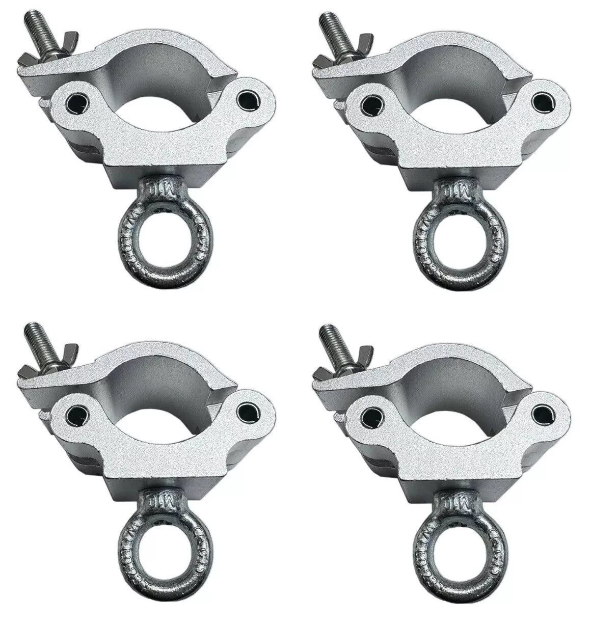Four (4) Heavy Duty 2" Aluminum Truss clamp with eye bolt ring