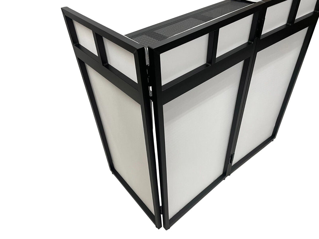 Cedarslink BEAST-8 Large 46" Wide DJ Event Facade White/Black Scrim Booth+ UPPER/LOWER COLOR MIXING INCLUDED! All Aluminum Build only 22 LB