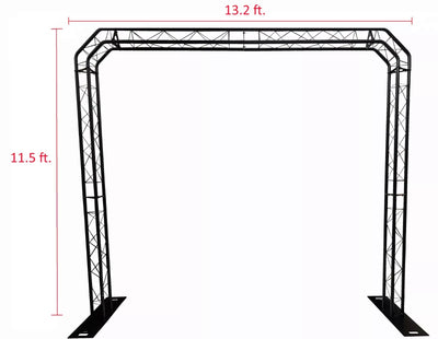 BLACK TRUSS ARCH KIT 13.2FT W 11.5ft H Mobile Portable DJ Lighting System Metal