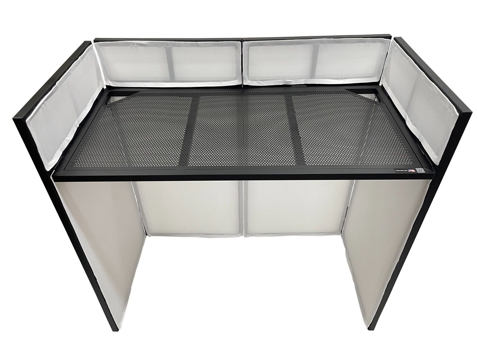 Cedarslink BEAST-8 Large 46" Wide DJ Event Facade White/Black Scrim Booth+ UPPER/LOWER COLOR MIXING INCLUDED! All Aluminum Build only 22 LB