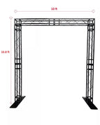 (RENTAL) SQUARE BLACK TRUSS ARCH KIT 10 FT W Mobile 10.8 FT H Portable DJ Lighting System