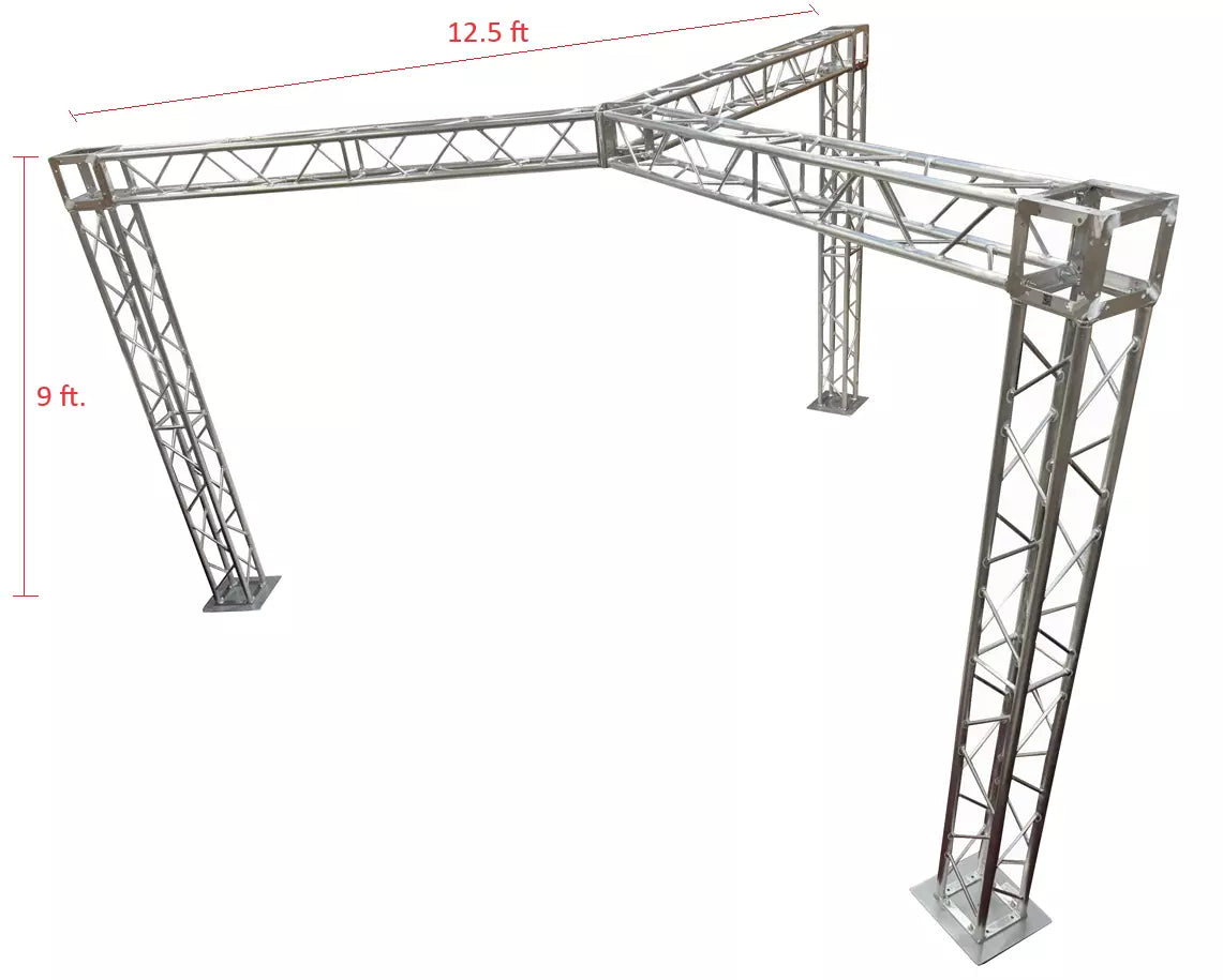 Trade Show Booth Triangle Shape 9 ft H X 12.5ft L X 12.5ft W Box Truss Aluminum