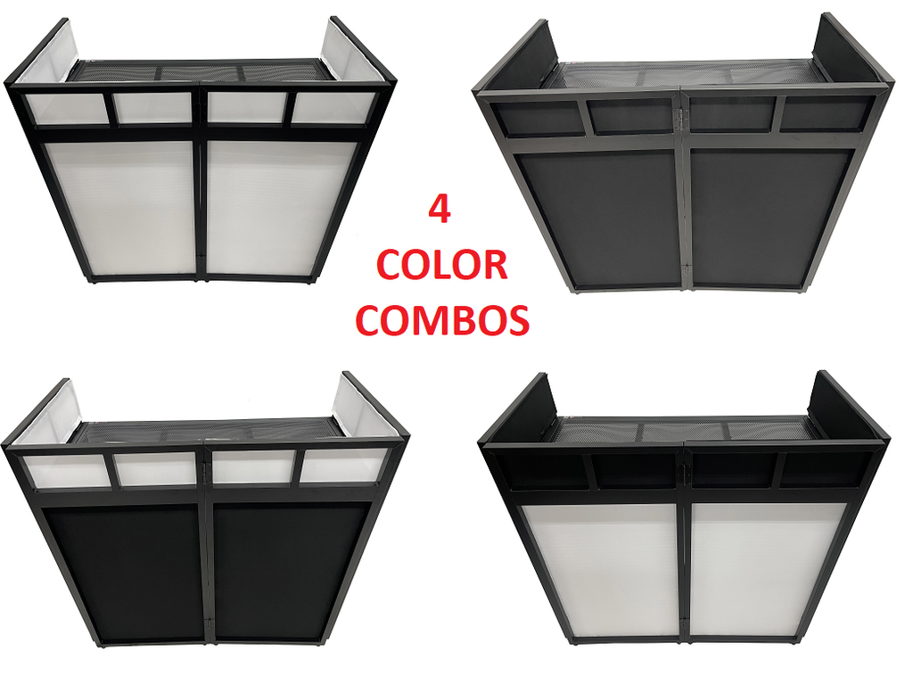 Cedarslink BEAST-8 Large 46" Wide DJ Event Facade White/Black Scrim Booth+ UPPER/LOWER COLOR MIXING INCLUDED! All Aluminum Build only 22 LB