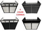 Cedarslink BEAST-8 Large 46" Wide DJ Event Facade White/Black Scrim Booth+ UPPER/LOWER COLOR MIXING INCLUDED! All Aluminum Build only 22 LB