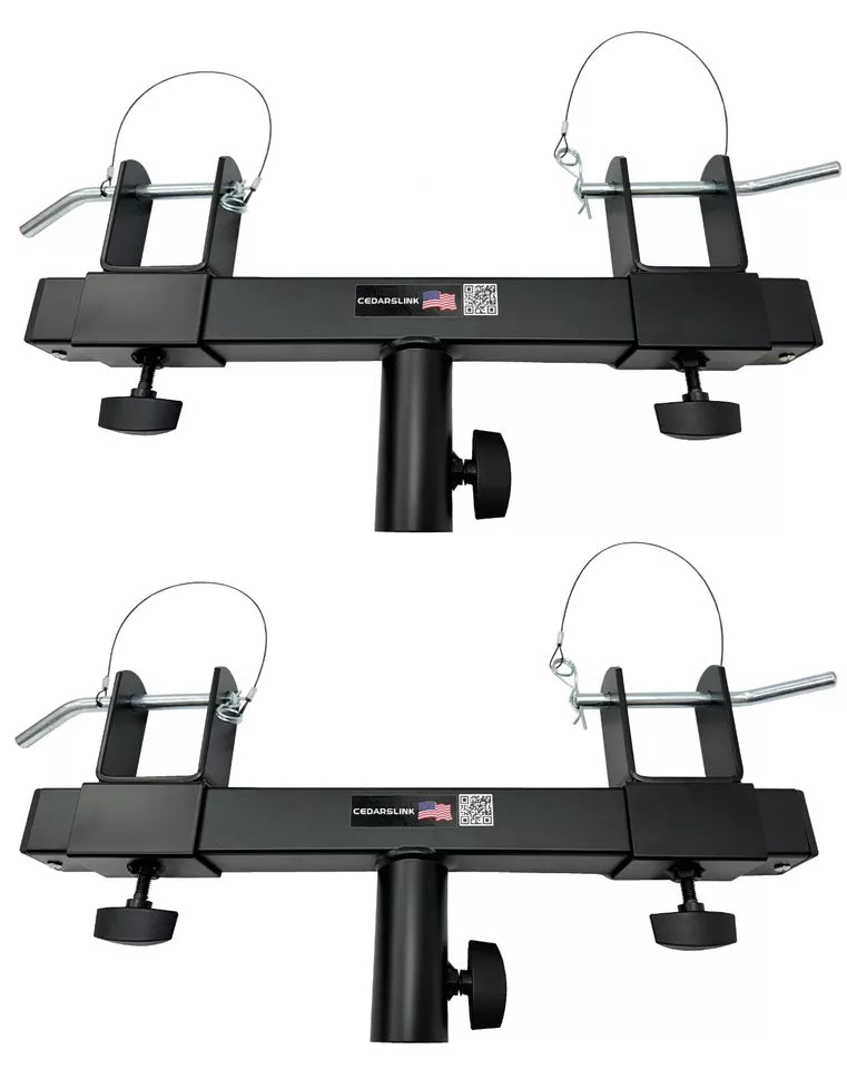 Two (2) Black Triangle or Square Truss Adapter Bracket Tripod Crank Light Stand