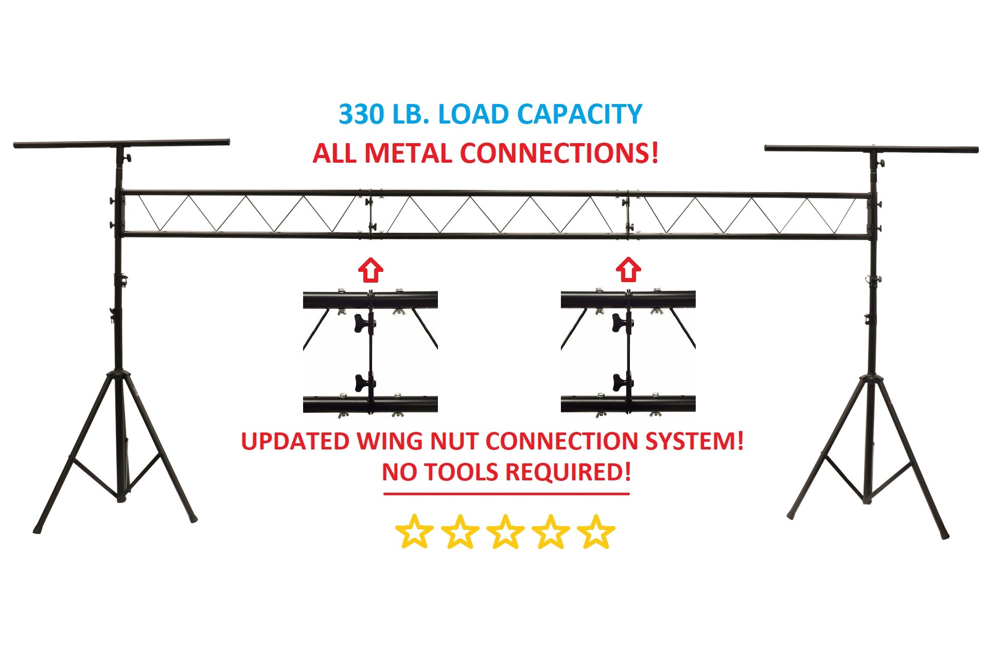 LK-X15 15FT Portable DJ Lighting Truss/Stand w T-Bar Trussing